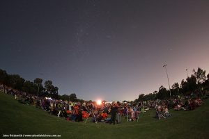 Looking towards Jupiter near the end of the record breaking lesson. Jupiter put on a good show on Saturday, with some of its brightest moons on display. Credit: John Goldsmith / celestialvisions.com.au