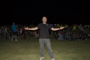 Rick Tonello from Astronomy Education Services, teacher of the World's Largest Astronomy Lesson, just before it all began.