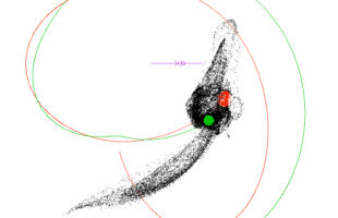 Giant cosmic tails point to a recent marriage