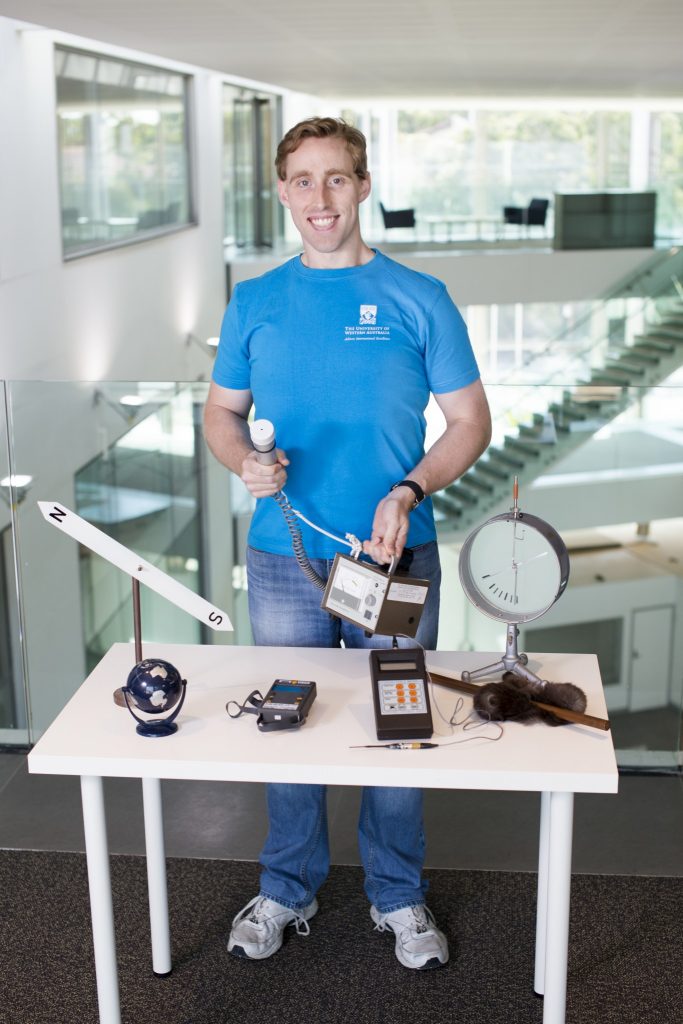 UWA PhD Candidate David Gozzard with some of the equipment that will be used on the flight to the South Pole. Credit: ICRAR.