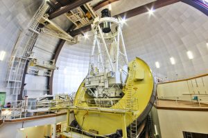 The Anglo-Australian Telescope has a mirror 3.9 m in diameter, which makes it the largest optical (visible light) telescope in Australia. Credit: Ángel R. López Sánchez, Australian Astronomical Observatory