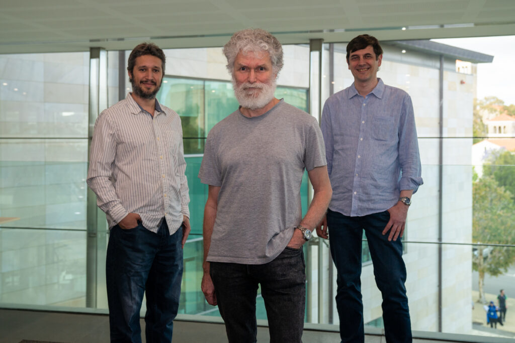 Rodrigo Tobar, Prof. Andreas Wicenec and Markus Dolensky from ICRAR's Data Intensive Astronomy team. Credit: ICRAR/UWA