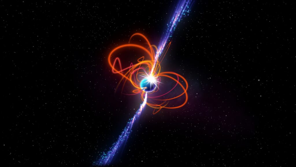 An international team led by astronomers from Curtin University and the International Centre for Radio Astronomy Research (ICRAR) has discovered a new type of stellar object that challenges our understanding of the physics of neutron stars. The object could be an ultra-long period magnetar, a rare type of star with extremely strong magnetic fields that can produce powerful bursts of energy.